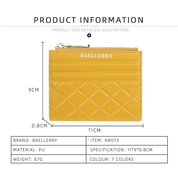 BAELLERRY Koreansk Stil Dame Kortholder Slim Wallet M lake green green lake