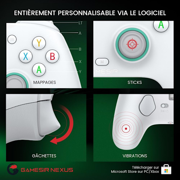 G7 SE Langallinen Ohjain Xbox Series X|S, Xbox One ja Windows 10/11, Plug and Play Peliohjain Hall-efekti Joystikeilla/Hall-laukaisimella
