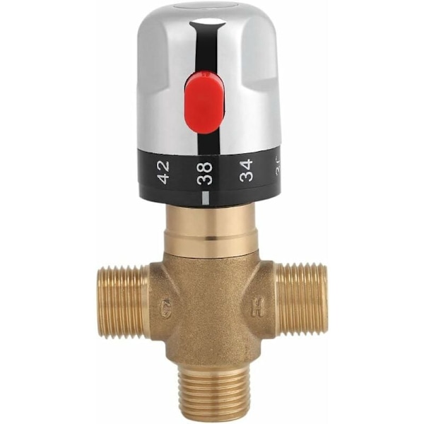 Brass faucet thermostat 15mm Washbasin faucet Fixed temperature for kitchen bathroom G1/2 35-45°C-Fei Yu