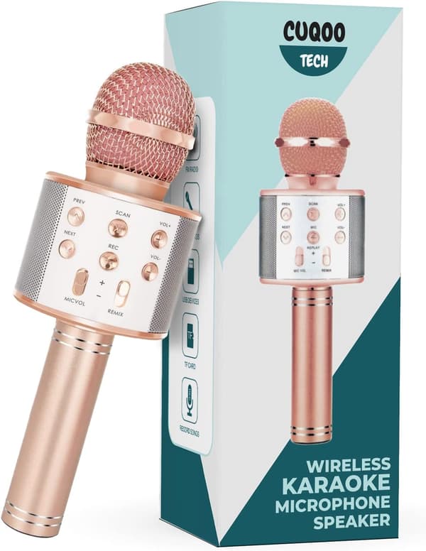 Bluetooth-mikrofon - med optagefunktion (rosenguld)