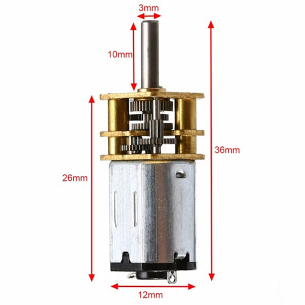 10kpl 30rpm N20 Nopeusvaihdemoottori DC 6v Pienennysvaihdemoottorit Metallivaihteistopyörällä