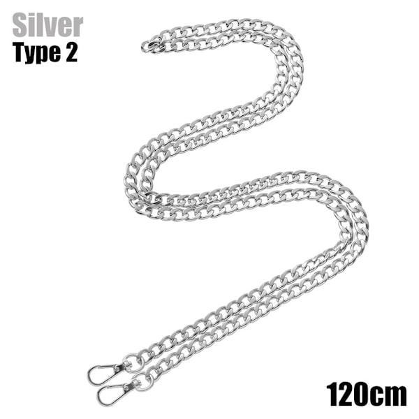 Väskkedja axelremsväska SILVER 120 CM TYP 2 TYP 2 - högkvalitativ Silver Silver 120 cmType 2-Type 2