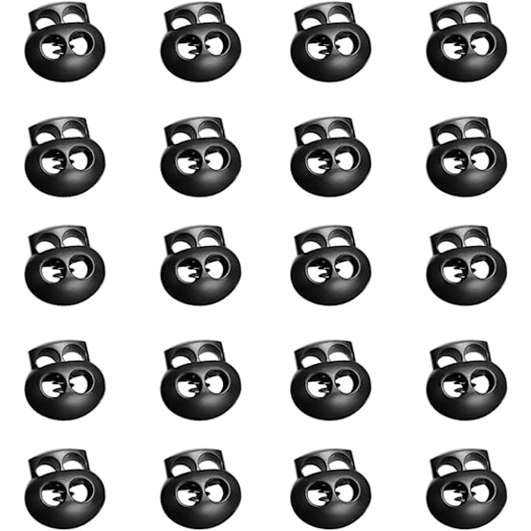 20 black plastic spring-loaded drawstring locks, Sli