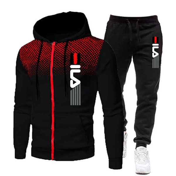 Ny Trendig Träningsoverall för Män Hoodie Fitness Gym Kläder Män Löpset Sportkläder Joggingbyxor Herr Träningsoverall Vinterdräkt Sport GRÅ GRAY XXXL