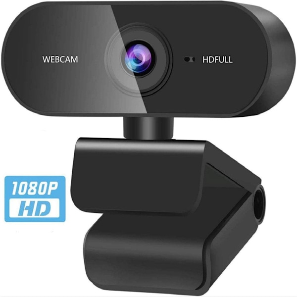 Webcam med mikrofon, Full HD 1080P webkameraer til desktops og bærbare computere