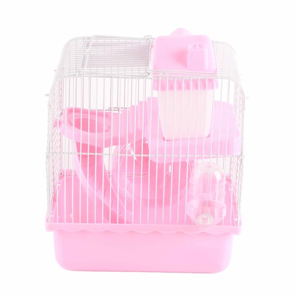 2-Tier Large Space Hamster Cage High Chassis Design Pet Hamster Habitat Cage Hamster Small Animal Pink