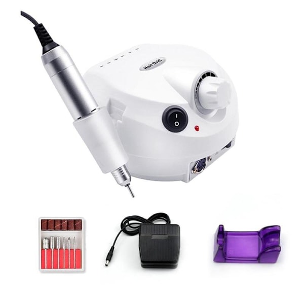Elektrisk fil - US202 - Vit silver - Nagelfil - Nagelvard White White
