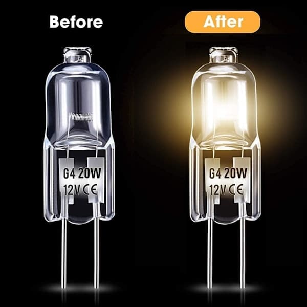 G4 Halogenlampor 10W 12V - Varmvit - 20-pack 10W 20 st