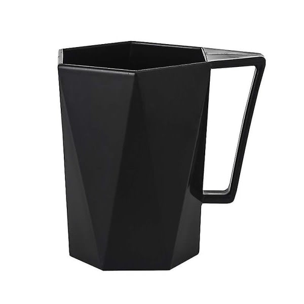 Plast Tandborste Tumbler Cups Creative Simple Geometrisk Badrum Munsköljkopp med handtag (svart)