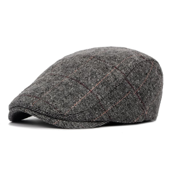 Dame Herre Klassisk ullrutete caps Vilt temperament - salg Gray