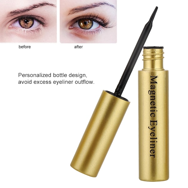 Magnetisk flytande eyeliner, långvarig, kladdfri, flytande eyelinerpenna (Guld flytande eyeliner)