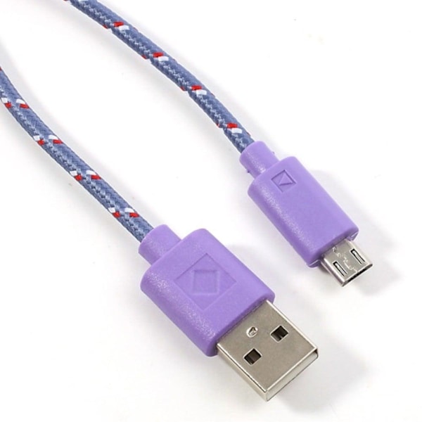 Universell 2m Micro USB-kabel för Android-smartphones - Lila Lila【GKS】
