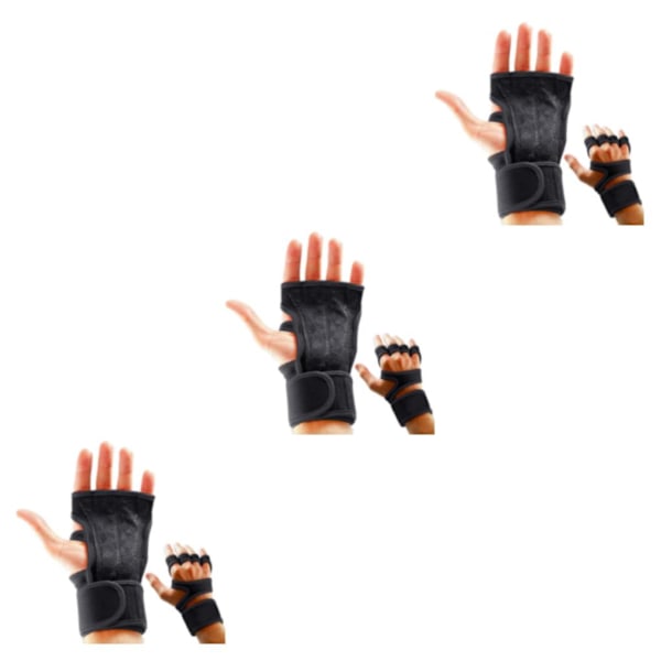 1/2/3/5 2 par Läder Lätta och andningsbara gymhandskar för Svart S Black S 3Set