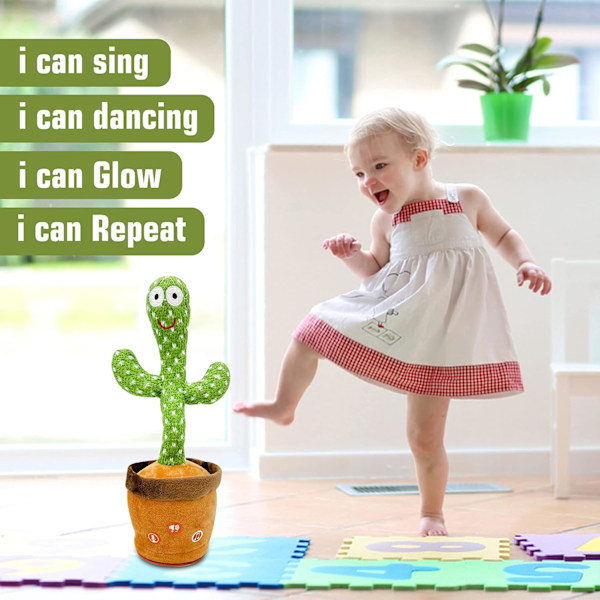 Kaktusleker som lærer å snakke, synge, danse, svinge, plysjleker, pedagogiske leker Dancing Cactus