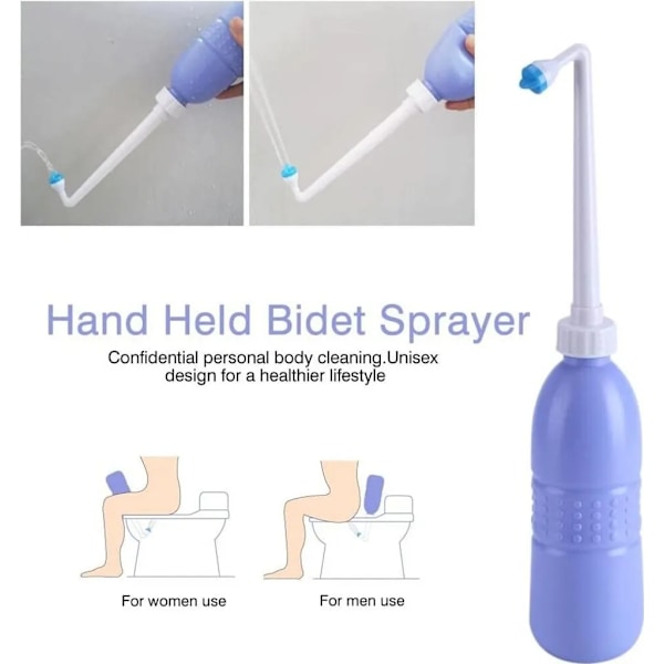 Bærbar Bidet Sprøjte, Rejse Bidet Flaske til Personlig Hygiejne, Håndholdt Bidet Sprøjte uden Trykluft, Flaske med Tørrefunktion