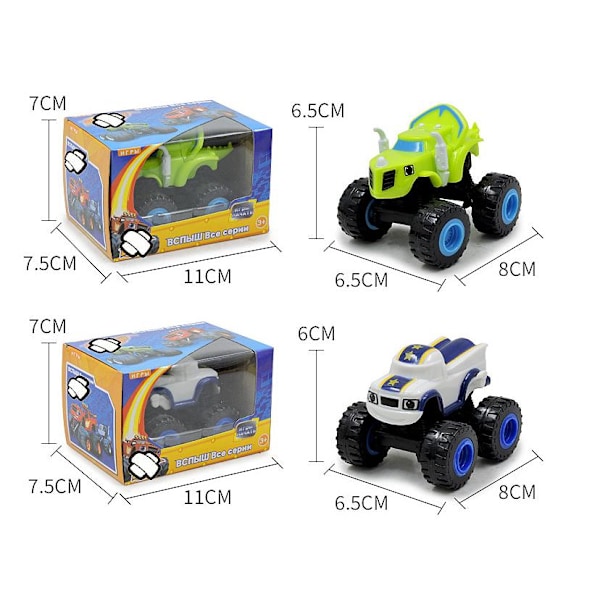 6 kpl Blaze ja Monster Machines -lelut, ajoneuvot kilpa-autot kuorma-autot lasten lelu