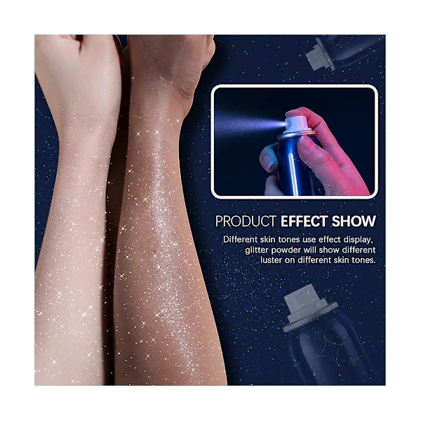 Kiiltävä Glitterisuihke tai Glitterijauhe Kiiltävä Vartaloglitteri vaatteille ja hiuksille Glitterisuihke Meikki [GKS]