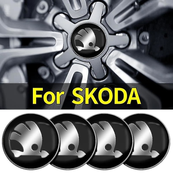 4st cap metalldekaler för Skoda Octavia A5 B Old Febia Ster 2013 2005-2008 Rapid Ster Kodiaq