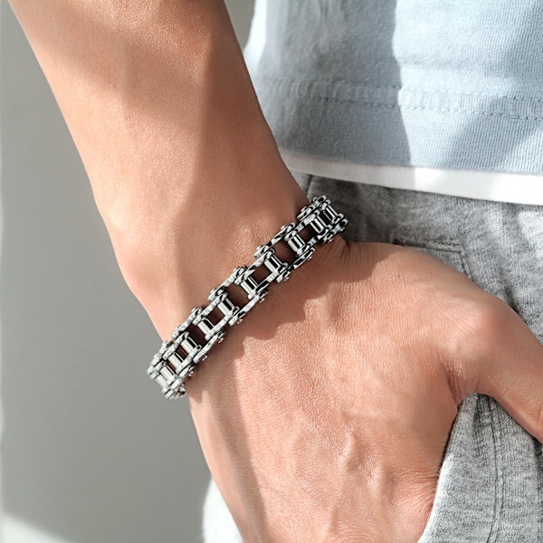 Herrarmband Bikers Rostfritt Stål Motorcykel Cykelkedja Armband