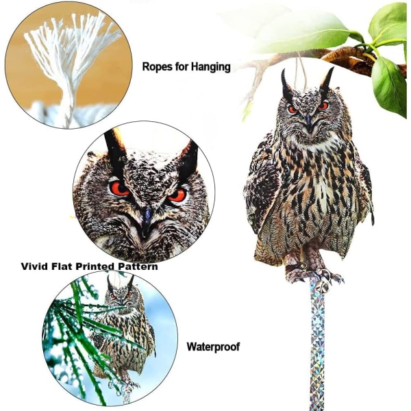 HHL 4st Fågelskräm Reflekterande hängande dekoration, effektiv fågelkontrollenhet med reflekterande tejp för att hålla fåglar borta för trädgårdsuteplats Fönsterträd