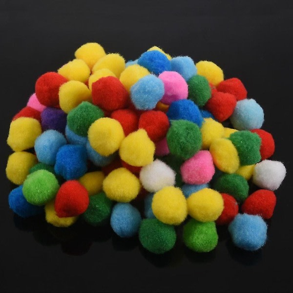 100 st blandade färger mjuka fluffiga pompoms för barnpyssel, 35 mm