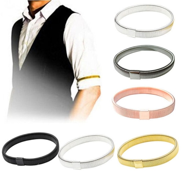 2 stk. metal armbånd skjorteærmeholder GULD 2 STK. 2 STK. Guld Gold 2pcs-2pcs