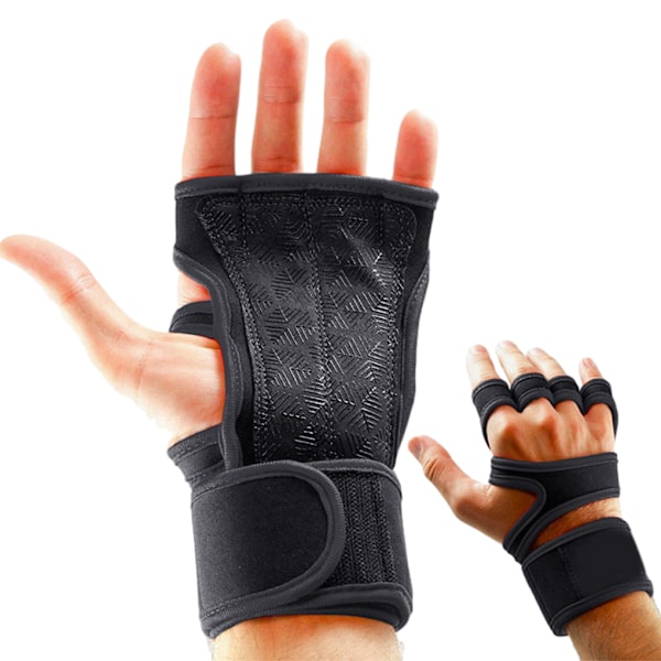 1/2/3/5 2 stk Lette og pustende treningshansker i skinn for Svart XL Black XL 1Set