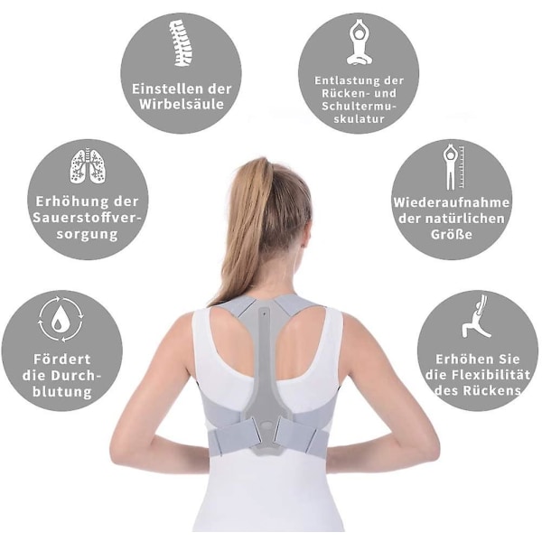 HHL Posture Correction Rak Hållare Skulderryggstöd Justerbart för en sund hållning