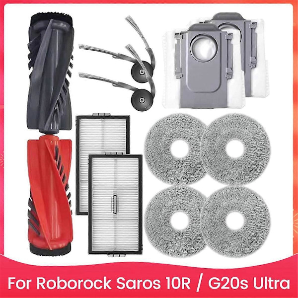 Erstatningstilbehør for Saros 10R/G20s Ultra Robotstøvsuger Deler Hovedsidebørste HEPA As Shown