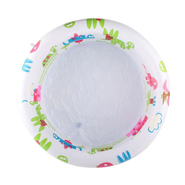 Badebasseng for babyer, lite søtt svømmebasseng, 3 ringer, barnebasseng, slitesterkt oppblåsbart basseng, 60 x 60 x 25 cm, flerfarget