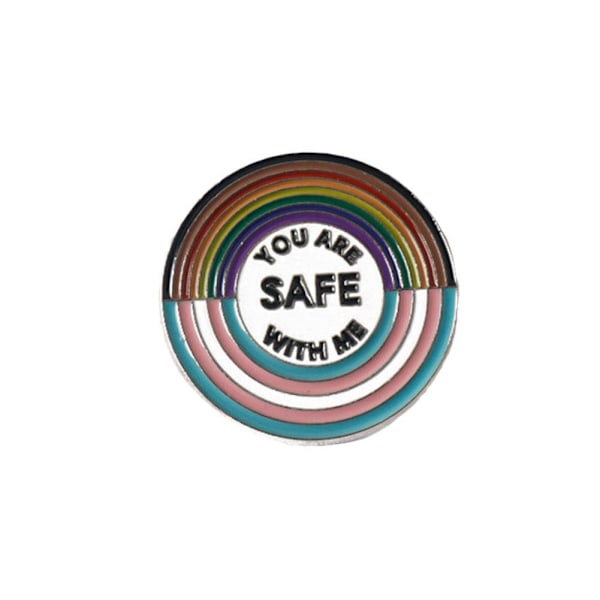 Du är säker med mig Emaljnålar, Regnbåge Slagnålar Pride Pins L D-208 one-size 3pcs