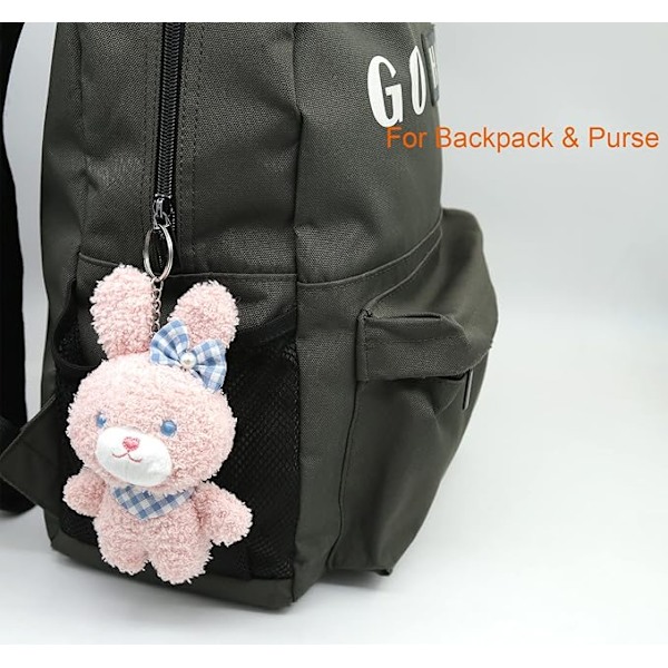 Plush Kanin Nyckelring Leksaker för Barn 6.3\" Tum Fylld Kanin Plushie Ryggsäck