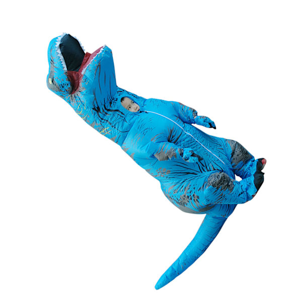 Uppblåsbar dinosauriedräkt T Rex Uppblåsbar dinosauriedräkt för Halloween Cosplay Fest Bröllop Påsk Jul Blå Vuxen Stil 150‑190cm 0.8