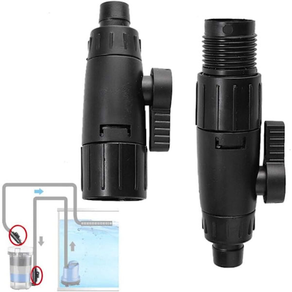 Akvarieslangeventil, akvarieslange, hurtigkoblingsadapter (12 mm til 16 mm)