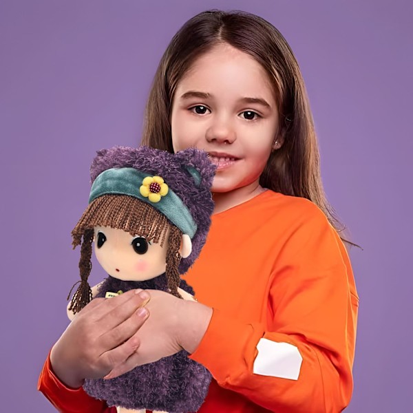 HWD Kawaii 17 tuuman Täytetty Plussinen Tyttö Nukke Hyvä Lahja Lapsille Vauvan Ystäville. (Violetti)