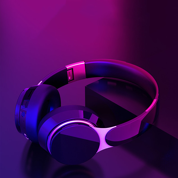 Bluetooth Hodetelefoner Over-Ear, 65 Timers Spilletid og 3 EQ-Moduser Trådløse Hodetelefoner, Mikrofon for Telefonsamtaler, HiFi Stereo og Memory Foam,
