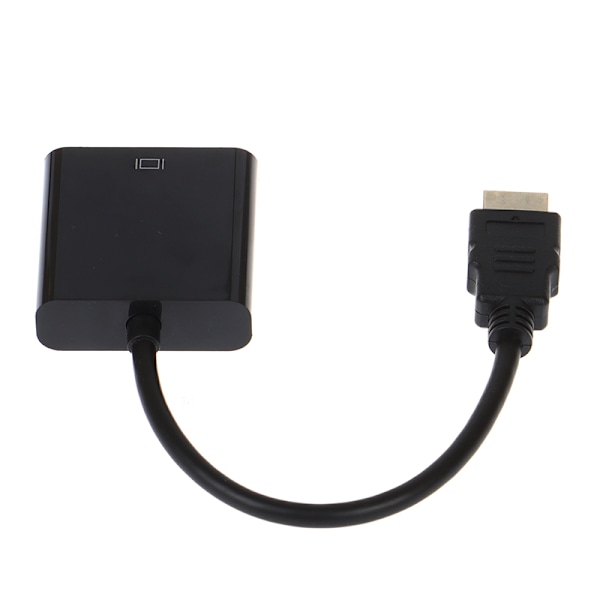 Svart HDMI till VGA Adapterkabel Projektor Monitor HD-omvandlare[GKS] Onesize
