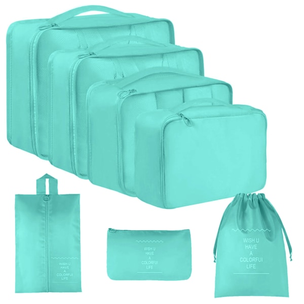 Matkalaukun säilytys seitsemän osan setti, hygieniatarvikelaukku, vaatteiden ja alusvaatteiden pakkaus, kokoontaitettava laukku Seven-piece set in black