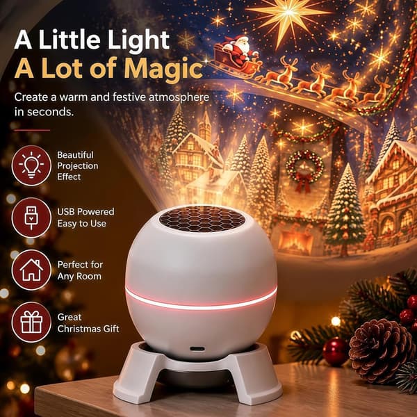 Magisk juleprojektions-natlampe USB juleprojektor til indendørs brug 3pcs