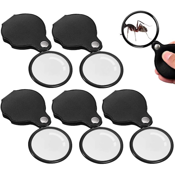 5 stk Mini leseforstørrelsesglass lomme Forstørrelsesglass x10 sammenleggbar lomme [GKS]