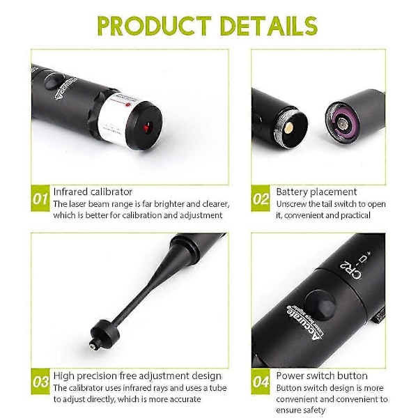 Bore Sighter-kit med bärväska Justerbar Universal Jaktverktyg Lättviktig Hållbar Boresight