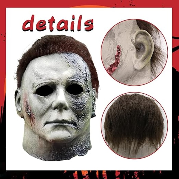 Michael Myers Maske, Gyser Maske, Cosplay Maske til Maskerade, Michael Myers Kostume, Uhyggelig Cosplay Maske