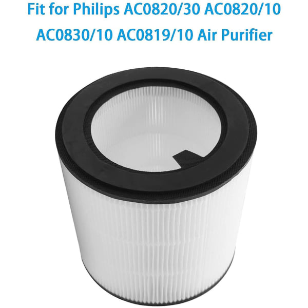 True Hepa luftrenserfilter kompatibel med Philips Ac0820/30 Ac0820/10 Ac0830/10 Ac0819/10 (800-serie) luftrenser erstatningsfilter Fy0194/30