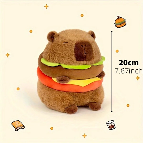 23cm Capybara Plysch Simulering Capibara Anime Fluffig Leksak Söt Docka Gosedjur Mjuk Docka Plysch Jul Thanksgiving Gåva WHITE