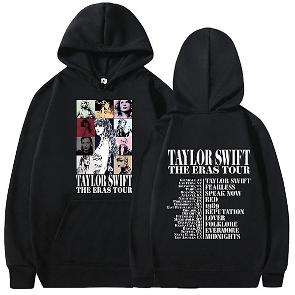 Taylor Swift The Best Tour Fans Hoodie Tryckt Huvtröja Pullover Jumper Toppar För Vuxna Kollektion Present Svart Black L