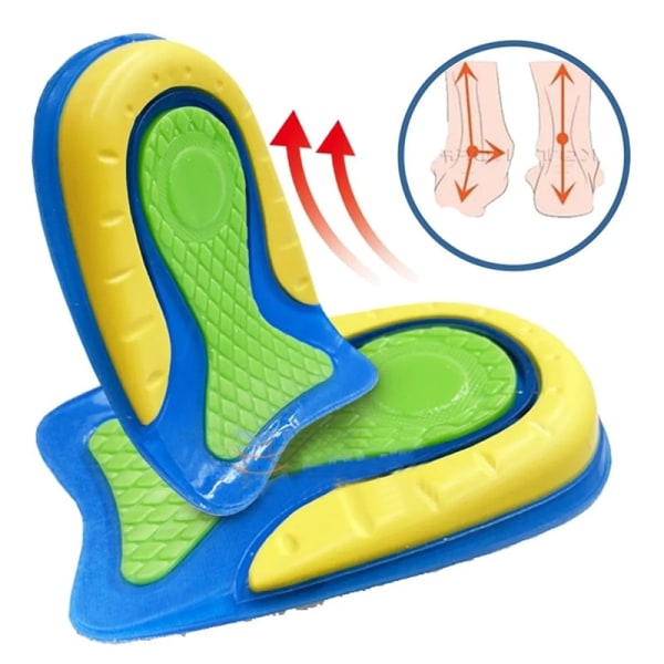 Silikongel innersula för hälsporrar Smärtkudde fotmassagerare U-formad halvklack innersula Höjd Öka Skor Pad L