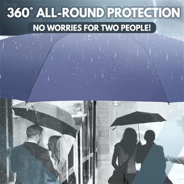 HHL Vindtätt Led Sol & Regn Paraply, Paraply med LED Ficklampor, Automatiskt hopfällbart paraply med LED Ficklampa, Inverterat Paraply Vindtätt