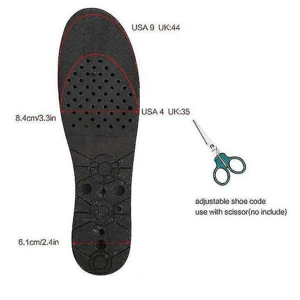 Unisex 3cm 5cm 7cm eller 9cm Hæl Højde Forøgelse Sko Løft Indlægssåler (Sort) 3 Layer(7cm)