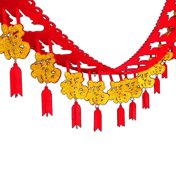 Banner Festlig formad kinesisk Fu-karaktärsflagga för present