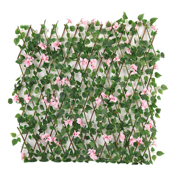 Hem Konstgjorda blommor Privacy Screen Expanderbart staket balkong med löv Faux